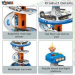 660-A320 - Garage circulaire lumineux avec 3 voitures alliage – Image 2