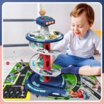 660-A323 - Garage circulaire lumineux avec 3 voitures alliage – Image 3