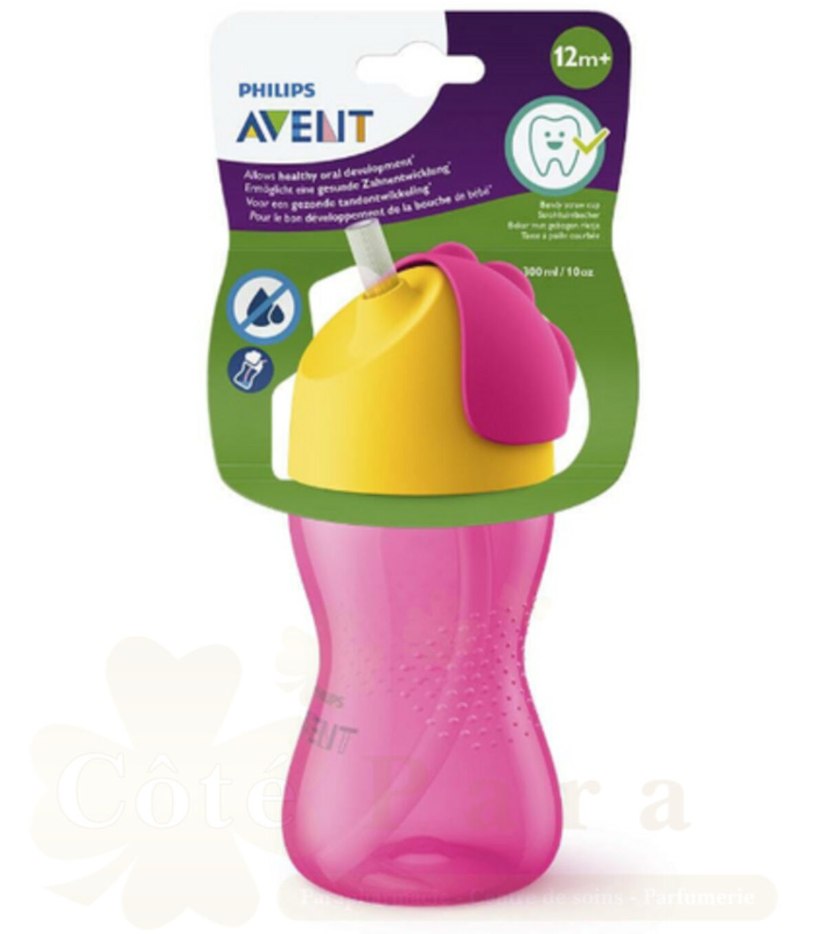 8710103781981-1200x1356 Avent Tasse à paille 300ml 12m+ sans BPA - Rose – Image 1