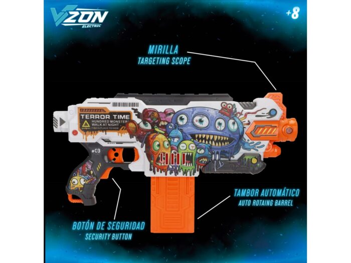 Pistolet jouet électrique V-Zone Monster avec 24 fléchettes en mousse – Image 5