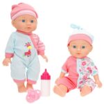 COLORBABY'S - ENSEMBLE 2 BÉBÉS AVEC ACCESSOIRES 30CM + 24M