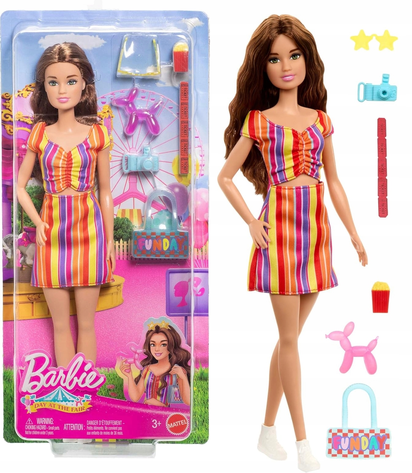 Barbie-Lalka-Dzien-na-jarmarku-JFL59 Poupée Barbie Une journée à la fête foraine – Image 1