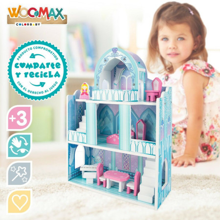 accessoires-pour-poupees-colorbaby WOOMAX-CHÂTEAU EN BOIS 37 x 53,5 x 15 cm – Image 1