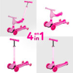 EVO-TROTTINETTE & RIDE ON 4 EN 1 PINK