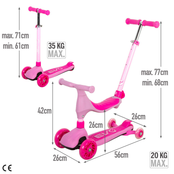 EVO-TROTTINETTE & RIDE ON 4 EN 1 PINK – Image 2