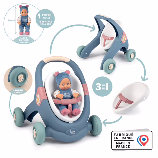 gu944424_6_3 LITTLE SMOBY - BABY WALKER 3 EN 1 + POUPON – Image 1