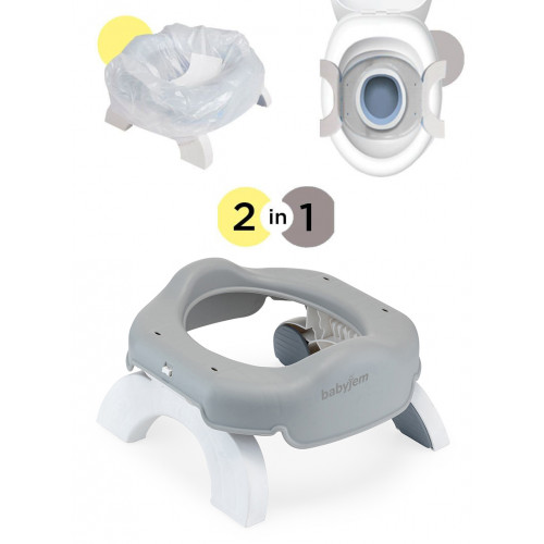 27-2700306-04 (4)-500x500h Babyjem 591-Pot portable avec 5 sacs/ Gris clair – Image 1