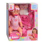 NEW BORN BABY - POUPON ROSE 43 CM BOIT ET FAIT PIPI