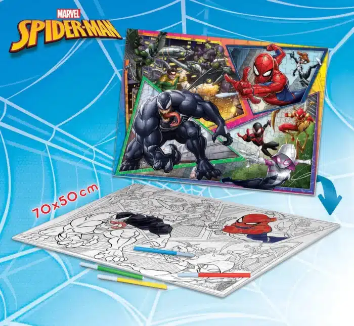 Puzzle Double Face Maxi 150Pcs (70x50cm) Marvel Spider-Man – Image 2